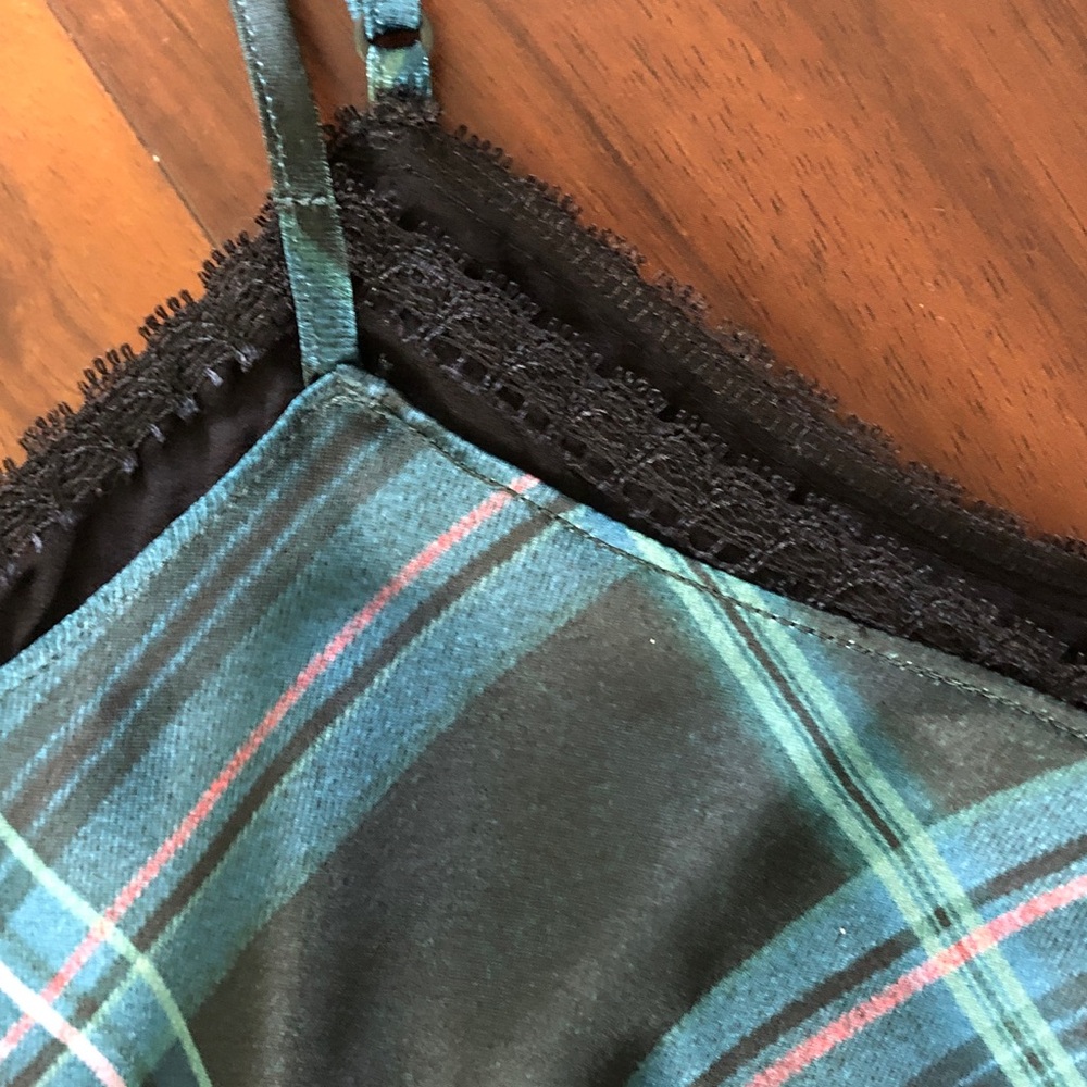New Vince Plaid Lace Trim Dress - Picture 6 of 16